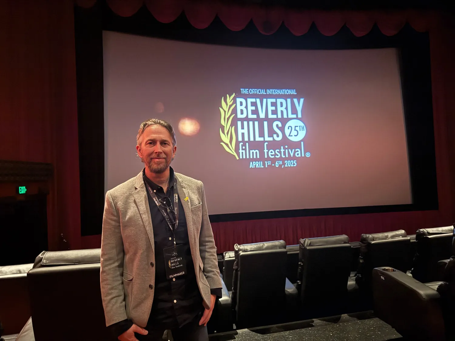 Chris Atkins at the Beverly Hills Film Festival for Dying To Live